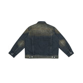 Unisex Jacket Vintage Loose Washed-out Lapel Overalls Men's Denim Jacket